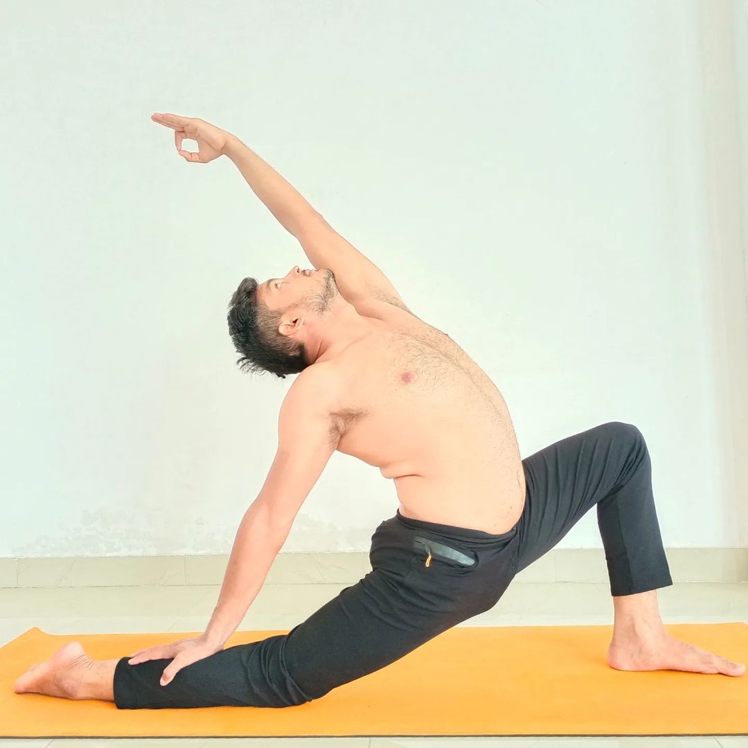 Mukesh practicing traditional yoga